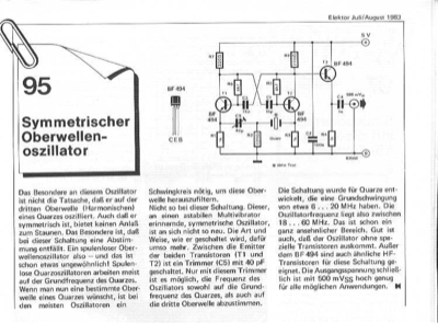 Symmetrischer Oberwellenoszillator (ohne Spule, 18-60MHz)