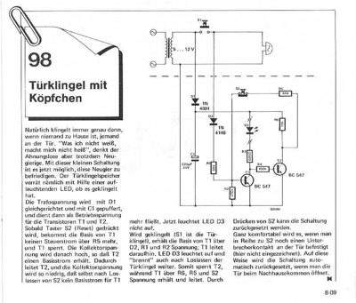 Türklingel mit Köpfchen (LED, Speicher )