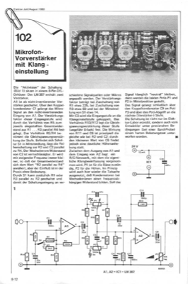 Mikrofon-Vorverstärker mit Klangeinstellung (LM387)