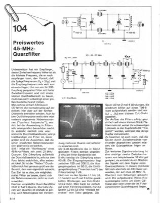 Preiswertes 45-MHz-Quarzfilter (mit fünf 27-MHz-Quarzen)