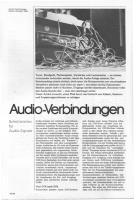 Audio-Schnittstellen-Verbindungen (DIN Cinch)