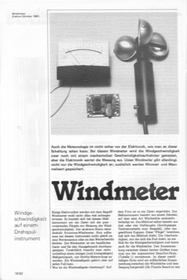 Anemometer (Windgeschwindigkeit)