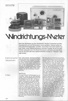 Windrichtungs-Meter (Schlitzscheibe Lichtschranken)