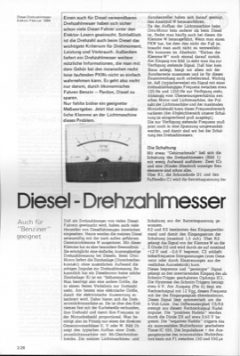 Drehzahlmesser (mit Lichtmaschine)