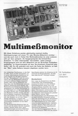 Multi-Mess-Monitor (30 Messwerte simultan auf TV)