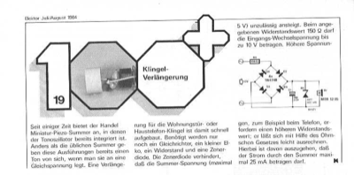 Klingel-Verlängerung (Piezosummer an Klingel)