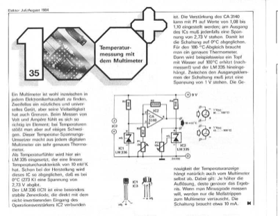 Temperaturmessung mit Multimeter (LM335)