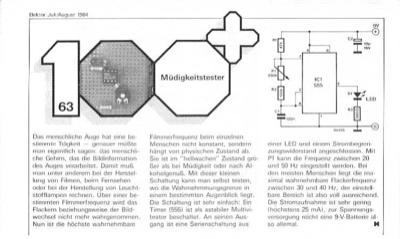 Müdigkeitstester (LED, Flimmerfrequenz)