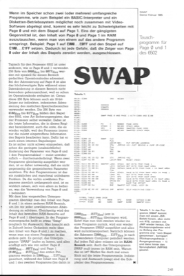SWAP (Tauschprogramm für Page 0 und 1)