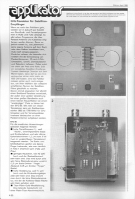 Applikator (GHZ-Transistor für Satellitenempfänger)