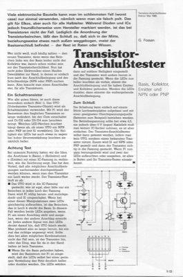 Transistor-Anschluss-Tester