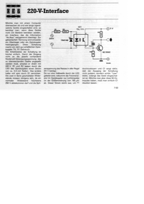 220-V-Interface (Vorhandensein von 220V als 5V Logiksignal ausgeben)