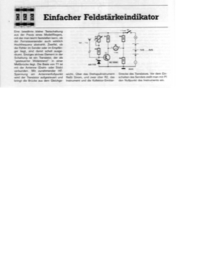 Einfacher Feldstärkeindikator (Sender Feldstärke messen)