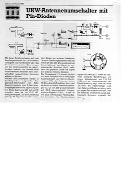 UKW-Antennenumschalter mit PIN-Dioden (über Koaxleitung)