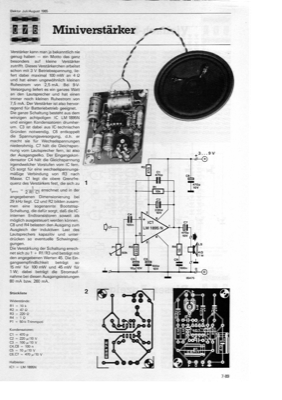 Miniverstärker (3V 100mW mit LM1895N)