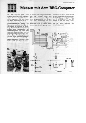 Messen mit BBC-Computer (Analogeingänge, Joystick)