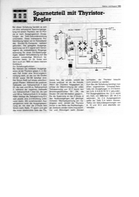 Sparnetzteil mit Thyristor-Regler (QL-Netzteil)