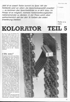 Kolorator, Teil 5 (Farb Display)