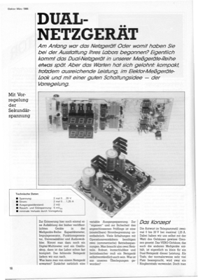 Dual-Netzteil (2x 0-20V 2x 0-1,25A)