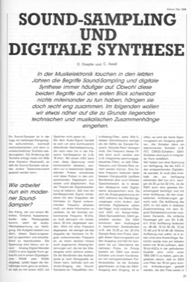 Sound-Sampling und digitale Synthese