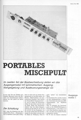 Portables Mischpult, Teil 2