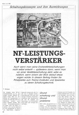 NF-Leistungsverstärker (Schaltungskonzepte und ihre Auswirkungen)