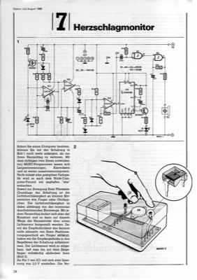 Herzschlagmonitor (Pulsmessung am Finger (Lichtdurchlässigkeit))