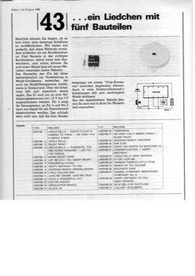 Ein Liedchen mit 5 Bauteilen (1-Melodie IC UM3166-X)