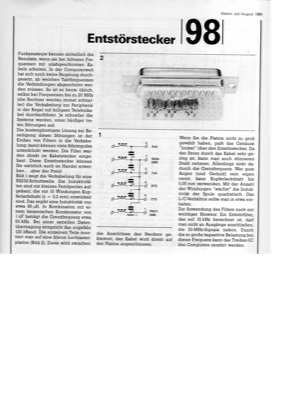 Entstörstecker (Entstörfilter für V24-Stecker)