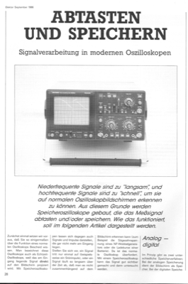 Abtasten und Speichern (Signalverarbeitung in modernen Oszilloskopen)