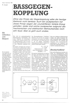 Bass-Lautsprecher gegengekoppelt