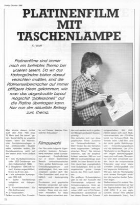 Platinenfilm mit Taschenlampe (Layout)