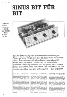 Digitaler Sinusgenerator (20Hz-20kHz 0,02% Klirrfaktor)