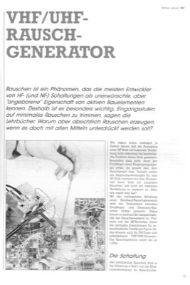 Rauschgenerator für VHF und UHF (Test von Eingangsstufen)