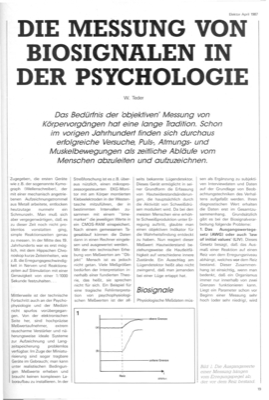 Messung von Biosignalen in der Psychologie (Grundlagen)