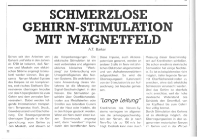 Schmerzlose Gehirn-Stimulation mit Magnetfeldern (Prinzip)