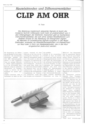 Clip am Ohr (Hautelektroden und Differenzverstärker, Biosignale )