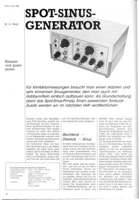 Spot-Sinus-Generator (5kHz, 1kHz, 500Hz, 100Hz, 0,008% Klirrfaktor)