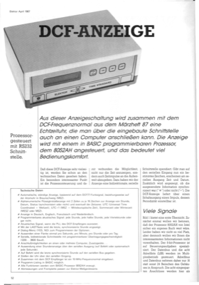 DCF-Anzeige (Echtzeituhr mit 8052AH)
