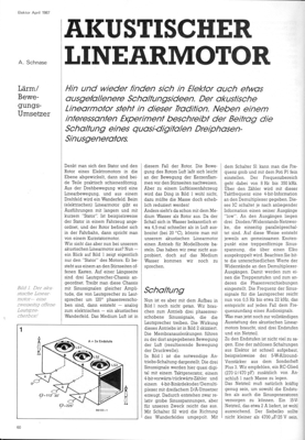 Akustischer Linearmotor (Lautsprecher, Phasendifferenz, Wasserorgel)