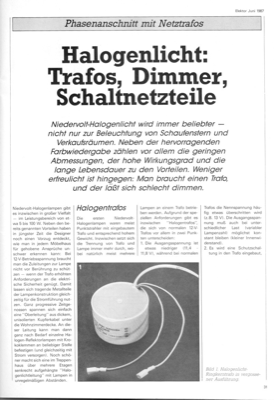 Halogenlicht: Trafos, Dimmer, Schaltnetzteile (Phasenanschnitt mit Netztrafos)