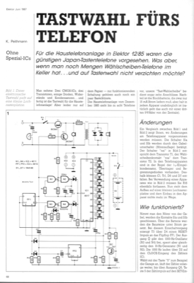 Tastenwahl fürs Telefon (mit Standard-ICs)