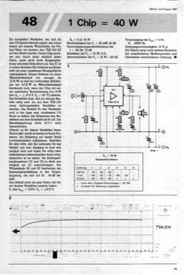 1 Chip=40W (Audio-Verstärker, CD-Qualität mit TDA1514)