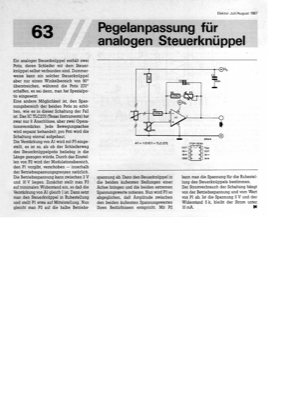 Pegelanpassung für analogen Steuerknüppel