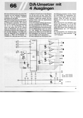 D/A-Umsetzer mit 4 Ausgängen (MUX, OpAmp-gepufferte Kondensatoren)