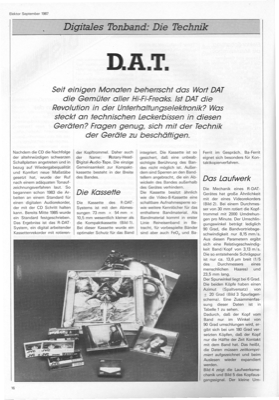 D.A.T. Digital Audio Tape (Grundlagen)