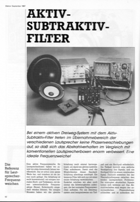 Aktiv-Subtraktiv-Filter (Audio, Lautsprecher, Dreiwegesystem)