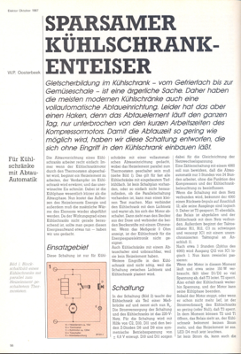 Sparsamer Kühlschrank-Enteiser (bei Automatikkühlschrank Heizzeit reduzieren)