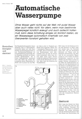 Automatische Wasserpumpe (Wasserpegel konstant halten)