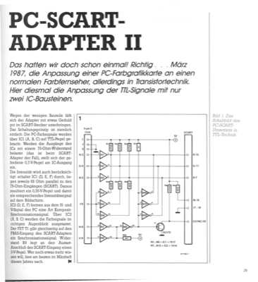 PC-SCART-Adapter II (Computersignale an Farb-TV SCART anpassen mit 7416, 7417)